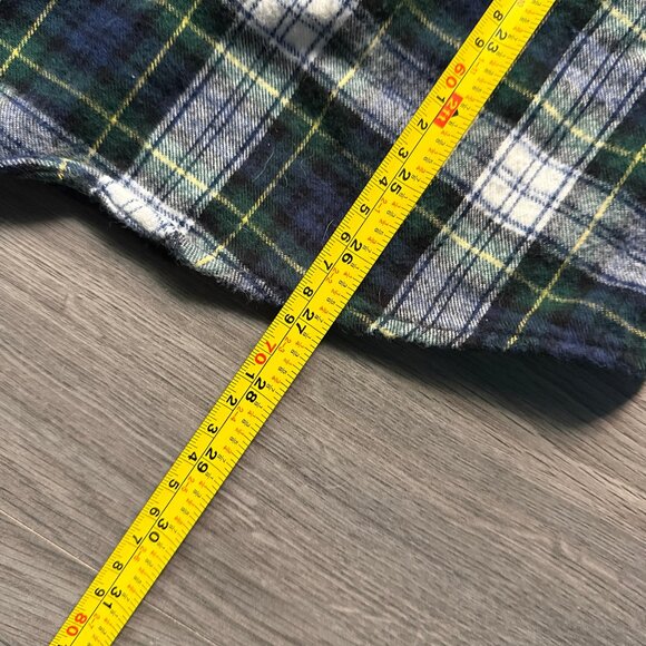 L.L. Bean Men’s Scotch Plaid Flannel Shirt - Green/Navy/White - Picture 5 of 5